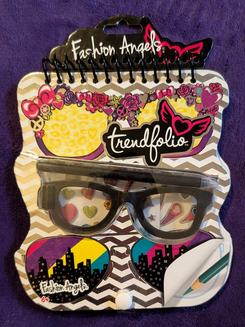 Fashion Angels Trendfolio Eye Glasses Sketch Book & Pen Set NIP Deadstock